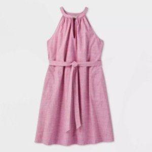 NWT A New Day Tie Waist Halter Midi Dress Purple Size L